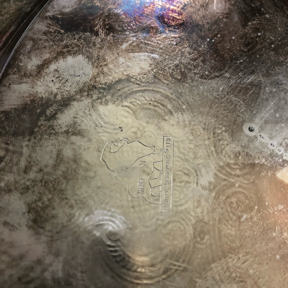 Vintage Silver plated plates engraved lot of two - Picture 5 of 8